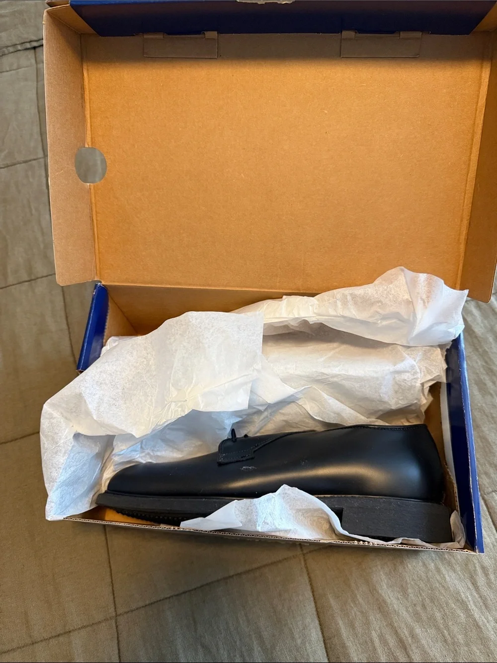 Bates Black Leather Plain-Toe Oxford Lace-Up